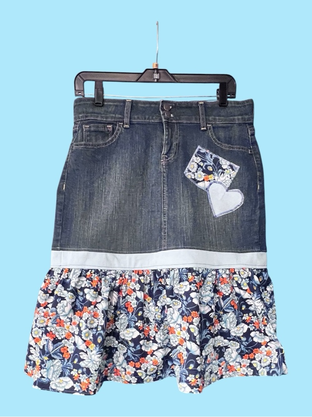 Aloha Refashioned Old Navy Denim Skirt | Sz 6